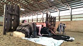 Cowboys and Indians tale with Sloan Rider, Coach Cardher, and Randy Denmark in wild group action. Danish and Indian mix in steamy doggystyle.