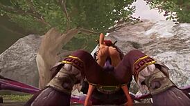 Redhead Elf Rides Illidan in Warcraft Parody