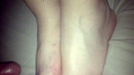 amateurs give footjobs in casual settings