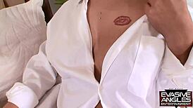 Kitty Bella teen babysitter gets big load on tits