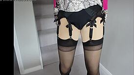 Teasing in sexy stockings and panties today