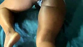 Ebony hotwife in solo session