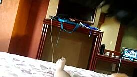 A mexican girl in a hotel casting explores missionary, cowgirl, and doggystyle positions.