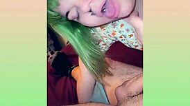 Amateur couple explores goth style with piercings