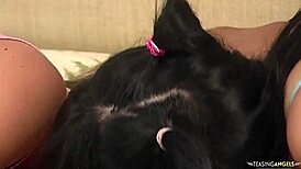 things get wild, huh? can he handle harmony and shayna knight in a threesome?