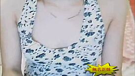 Asian amateur engages in softcore solo activities