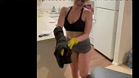 i love my nympho naomi as sexy maid with interracial slut pussy