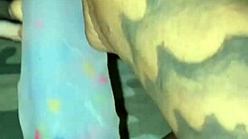 I'm stuffing my pierced pussy with this pretty dildo, feeling every homemade inch