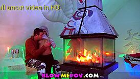 sloppy blowjob in the snow, sucking that cock hard from pov