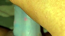 I'm stuffing my pierced pussy with this pretty dildo, feeling every homemade inch