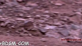 Gagged Hottie Feels Intense Rough Cunt Play