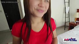 Long Dong Penetrates Brunette Teen's Hairy Pussy in POV