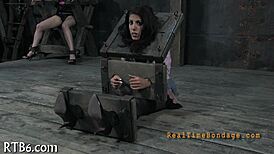 in the machine thraldom session, she endures intense bondage and pleasure