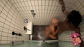 Ebony Anime Cosplayer In Shower Scene