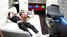 Beauty euro chick says, 'I love sucking and taking dildo at once'