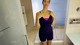 Horny Latina Undresses For Friend's Husband