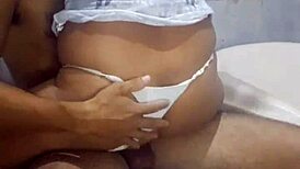 In their home petite girlfriend gets her ass fucked by her boyfriend