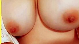 Milf wife reveals big tits under sheer jacket at home