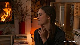 Blonde amateur's anal fingering escalates to assfucking on Christmas