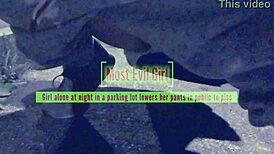 Girl Caught Pissing in Public Parking Lot at Night - Sex Tape
