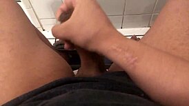 Enjoying a private bathroom moment