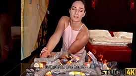 stuck4k left the kinky wife unable to move, sparking her naughty idea for masturbation and blowjob