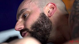 Amateur porn video of gay bearded hunk fucking big cocked bottom