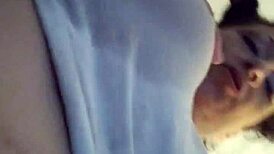 my tight wet t-shirt soaks outdoors, teasing big natural tits with piercings