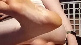 White underwear and barefeet