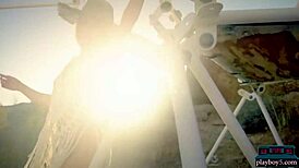 petite blonde model emma hix poses outdoors for playboy with amazing ass