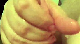 Chubby Wife's Hairy Pussy Gets POV Handjob, Leading to Intense Cumshot with High-Quality Audio