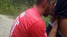 After São Paulo football, macho guy sucked and got pounded on the trail - full red