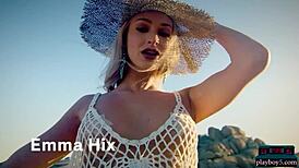 petite blonde model emma hix poses outdoors for playboy with amazing ass