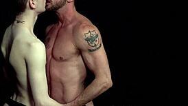 Twink barebacks muscular hunk bottom.