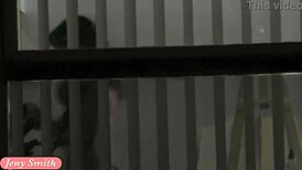 rehearsals pt1: jeny smith struts in a transparent suit with high heels, teasing the crowd