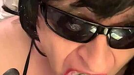 Cd Nikki Smokes Cigarette, Plays with Fake Cum