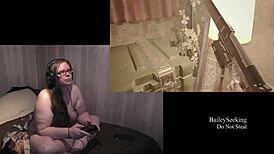 Naked Brunette Plays Resident Evil 7 Part 5 With Piercings And Tattoos On Display