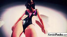 Kendall teases nude, masturbating her pussy with fetish touches.