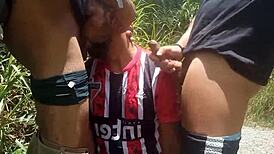 After São Paulo football, macho guy sucked and got pounded on the trail - full red