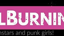 Punk chick rubs oily clit as pussy gets drilled