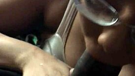 Busty toppy gives a deepthroat to big black cock