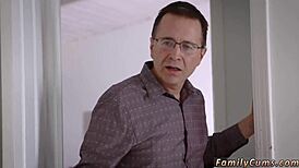 Stepmother and stepdaughter in stockings share a wild birthday surprise.