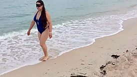 Beach fucking without a condom of amateur wife