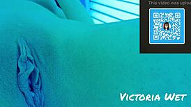 Victoria Wet Goes Wild Masturbating in Solarium!