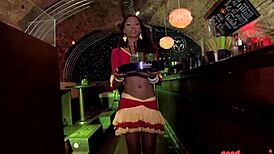 Ebony Teen Katia D Lys Gets DP with Three Fat Cocks Inside!