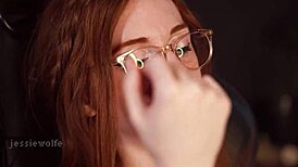 Hot Redhead Gives Intimate Jerk Off Instructions with Teasing and Piercing.