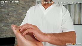 athletic masseuse delivers intense anal massage in brazzers scene