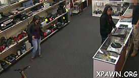 Beautiful Amateur Sucks And Blows Rough In Shop