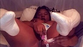 In Your Room With Cute Ebony Girl And Shaved Pussy