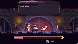 I watch scarlet maiden lesbian banging goblin with strapon in hentai game